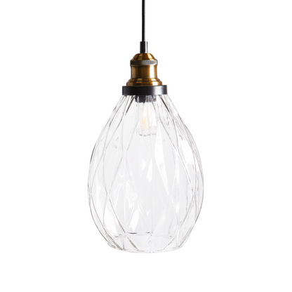 Pendant Lamp 3 Point Glass and Metal Shade