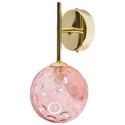 Pink Gold Glass Wall Lamps Set Of 2 Glam Modern