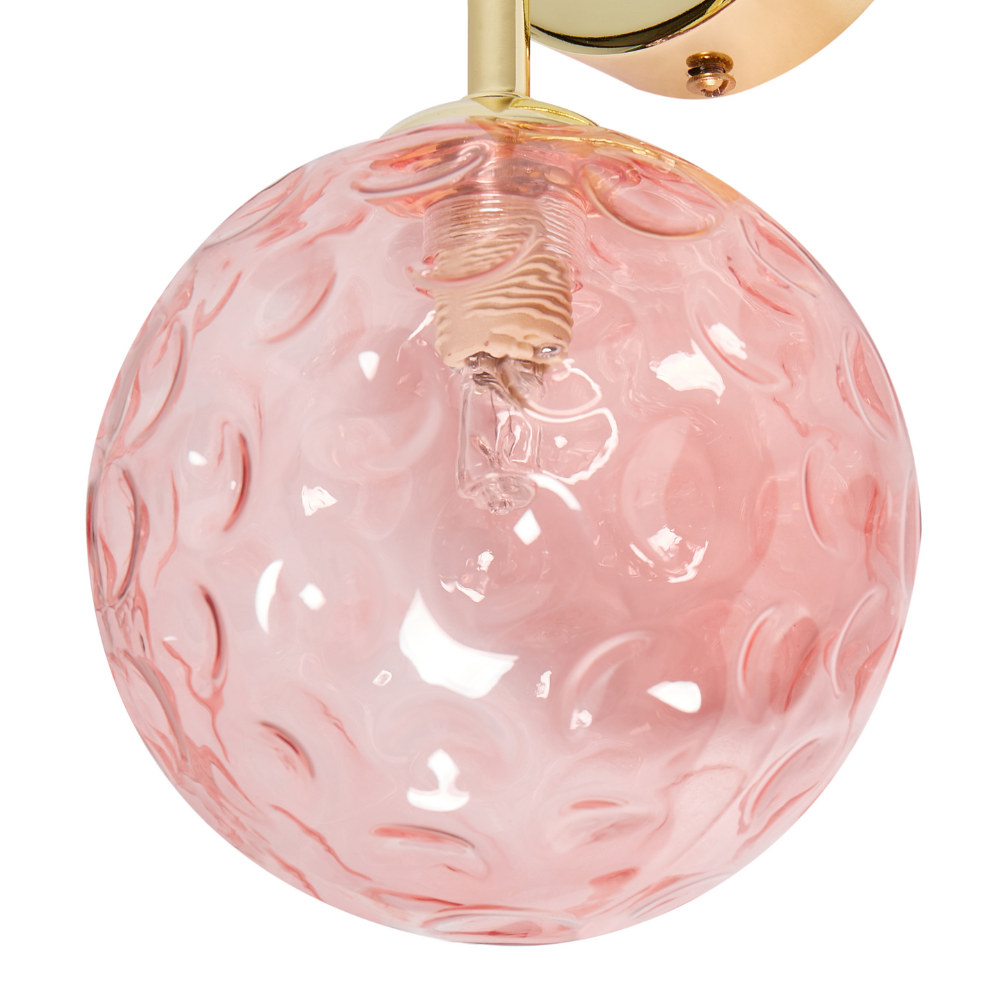 Pink Gold Glass Wall Lamps Set Of 2 Glam Modern