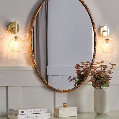 Set of 2 Wall Lamps Beige and Gold Glass Metal Glam Modern Living Room Hallway