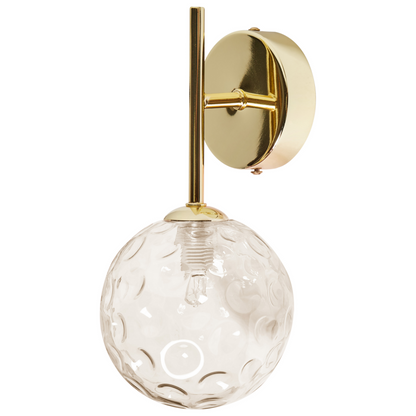 Set of 2 Wall Lamps Beige and Gold Glass Metal Glam Modern Living Room Hallway