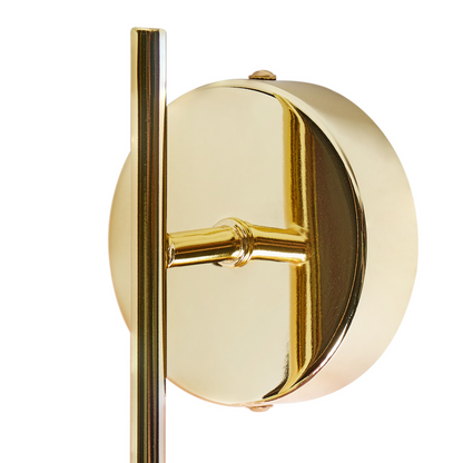 Set of 2 Wall Lamps Beige and Gold Glass Metal Glam Modern Living Room Hallway