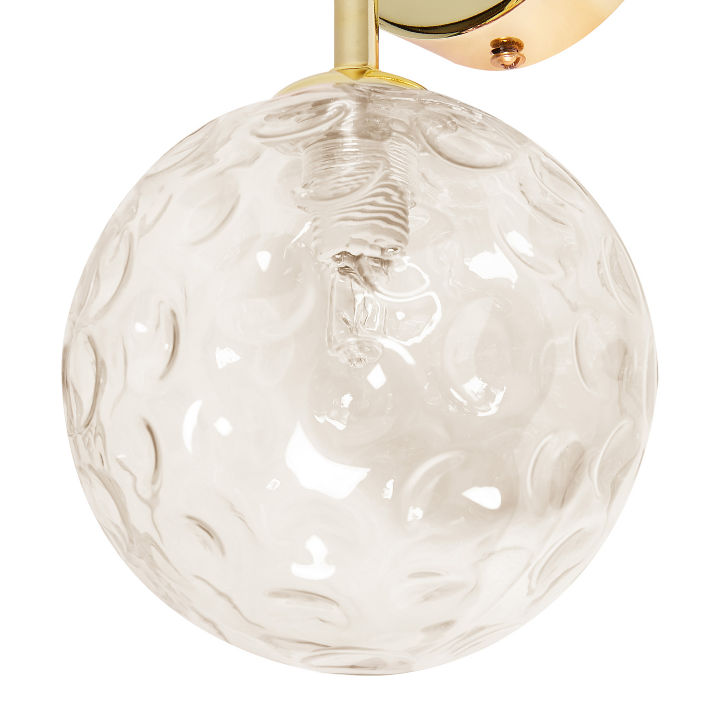 Set of 2 Wall Lamps Beige and Gold Glass Metal Glam Modern Living Room Hallway