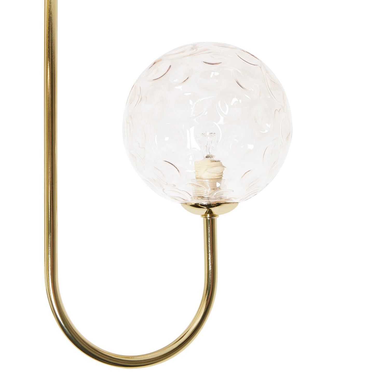 Three Light Ceiling Fixture Beige and Gold Glass Iron Glamour