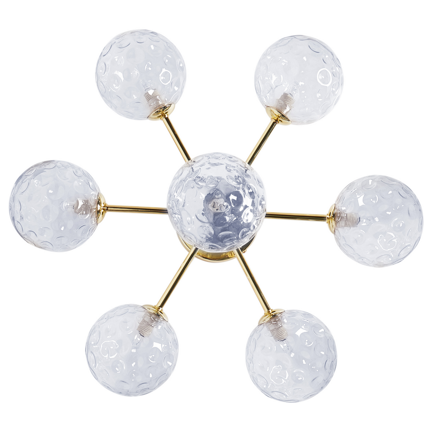 Seven Light Ceiling Chandelier Blue And Gold Glass And Iron Modern Glam Living Room