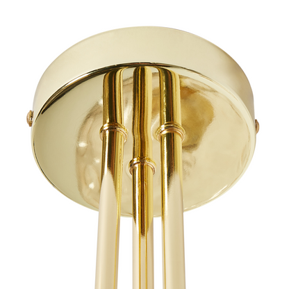 Three Light Ceiling Fixture White Gold Glass Iron