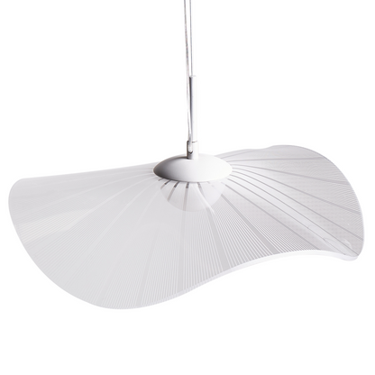 Pendant LED Lamp White Metal Acrylic Shade Open Bulb Wavy