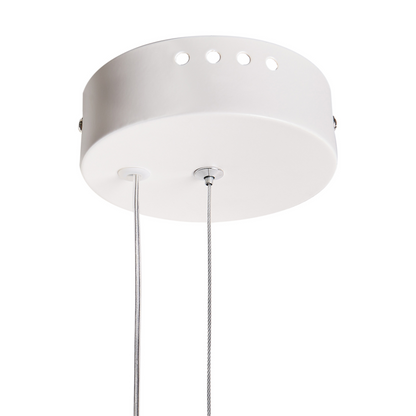 Pendant LED Lamp White Metal Acrylic Shade Open Bulb Wavy