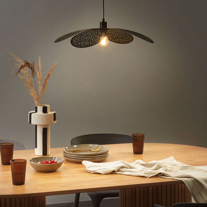 Pendant Lamp Black Iron Metal Shade Hanging Light