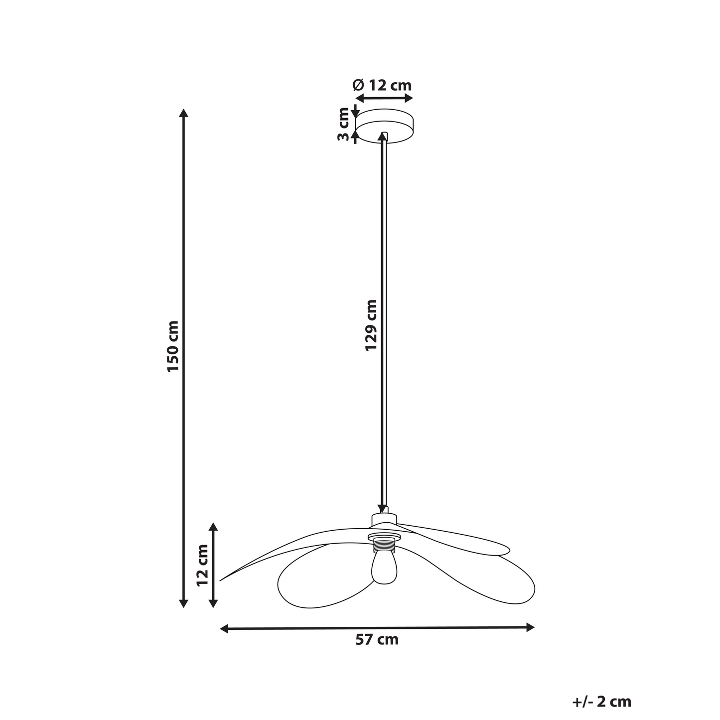 Pendant Lamp Black Iron Metal Shade Hanging Light