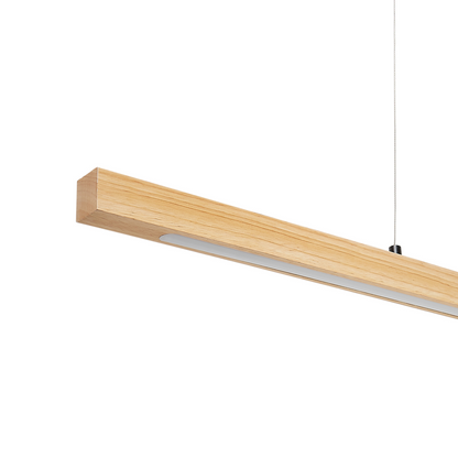 Pendant LED Lamp With Remote Dimming In Light Oak Wood