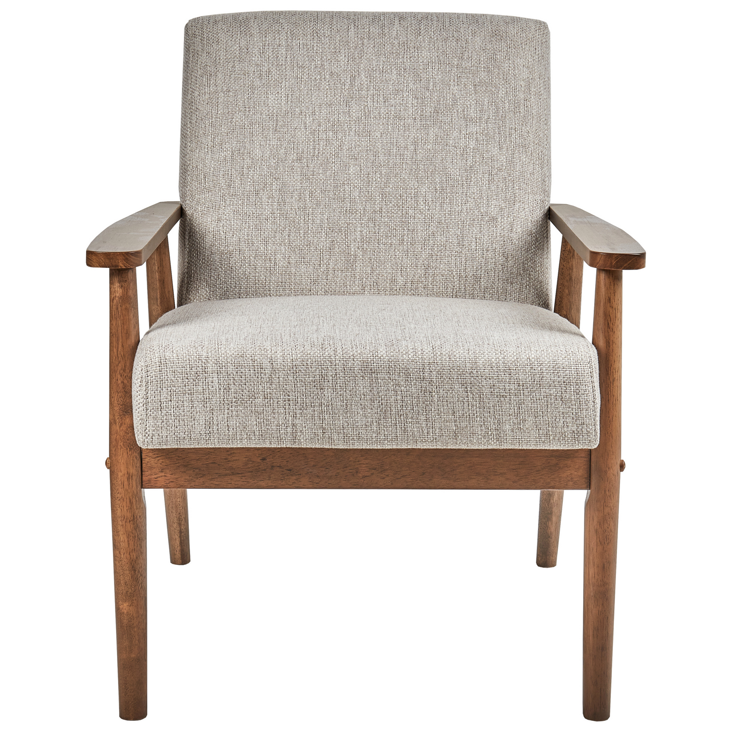Armchair Dark Polyester Linen Upholstery Retro Design Frame