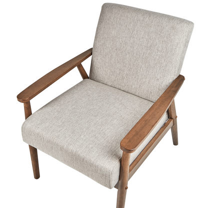 Armchair Dark Polyester Linen Upholstery Retro Design Frame
