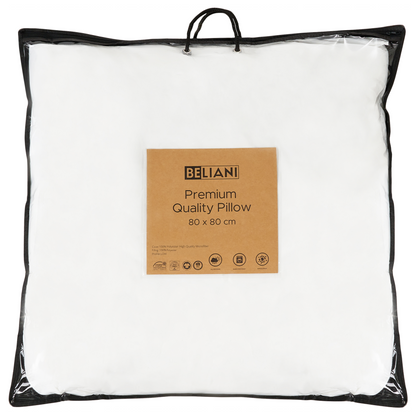White Microfibre Pillows Set Of 2 80 x 80cm Hypoallergenic