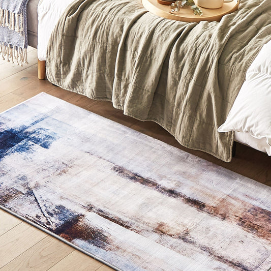 Rug Brown Multicolour 80 x 150cm 3D Print Low Pile Modern