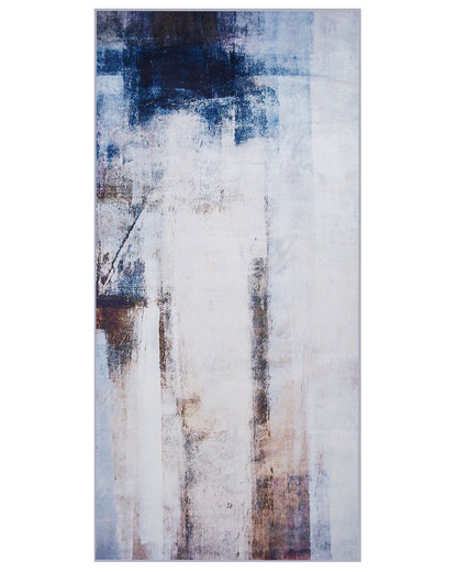 Rug Brown Multicolour 80 x 150cm 3D Print Low Pile Modern