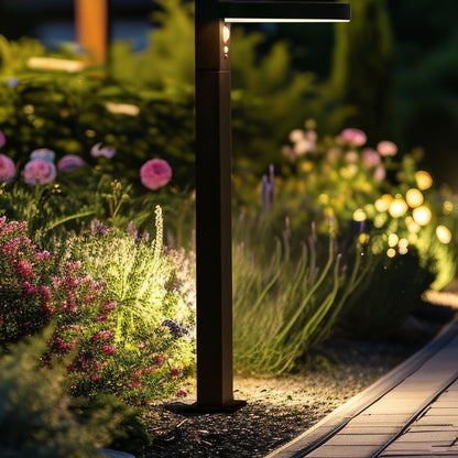 Solar LED Bollard Lamp 50cm Black Post Light Motion Sensor
