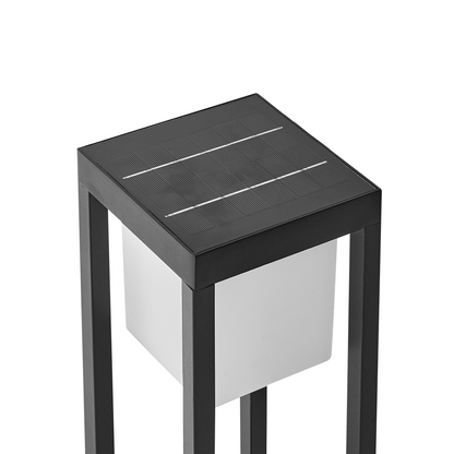 Solar LED Bollard Lamp 60cm Black Metal