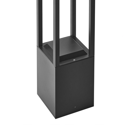 Solar LED Bollard Lamp 60cm Black Metal