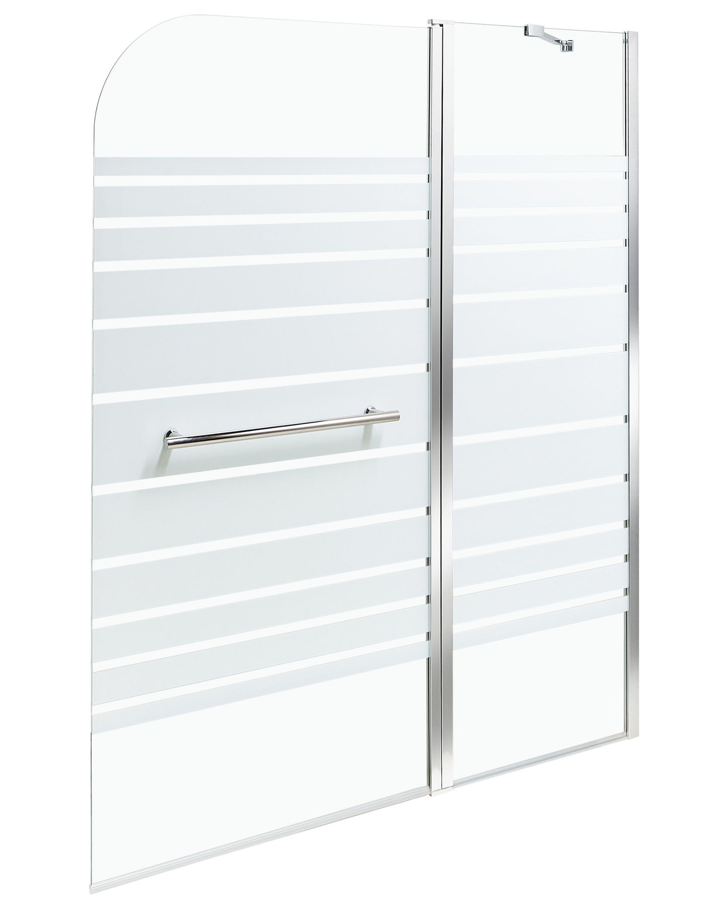 Silver Shower Bath Screen With Doors 140 x 100cm Adjustable