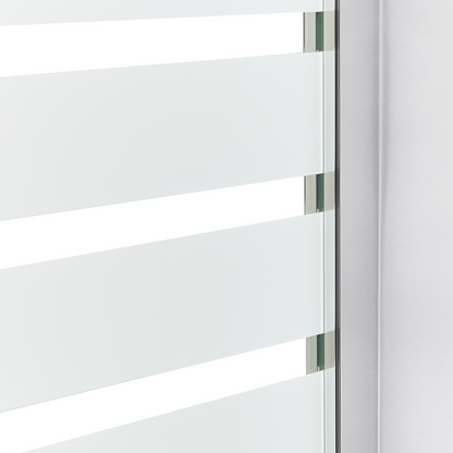 Silver Frosted Glass Shower Screen 140 x 120cm Adjustable