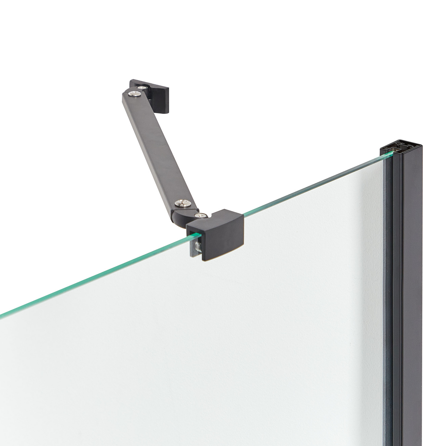 Shower Bath Screen Doors Black Glass 140 x 100cm Adjustable