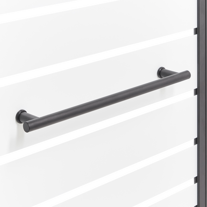 Shower Bath Screen Doors Black Glass 140 x 100cm Adjustable