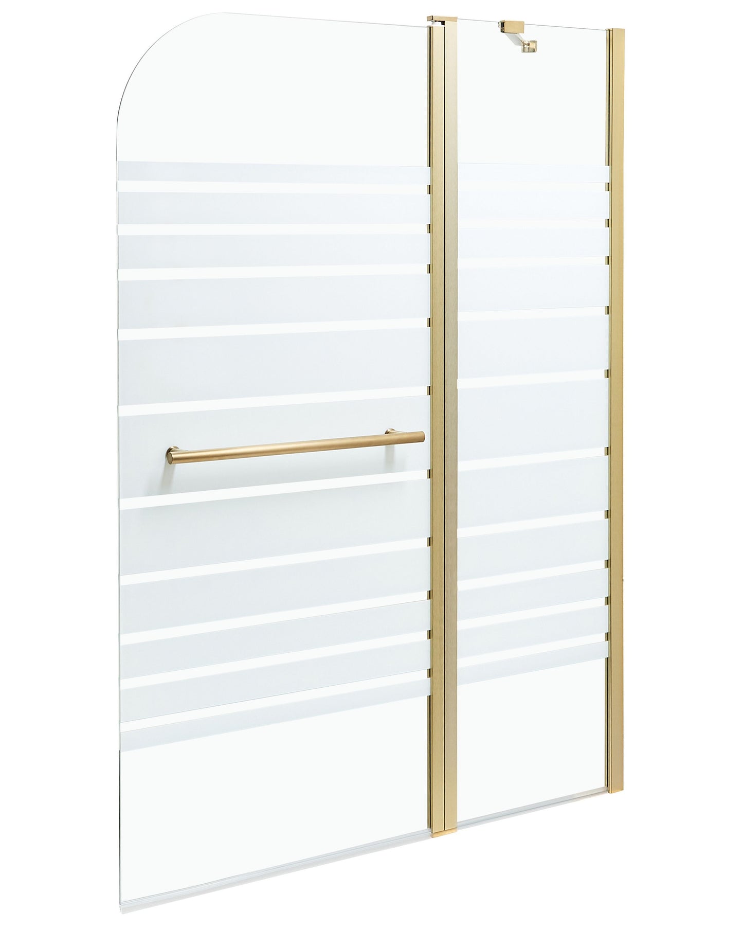 Shower Screen Doors Gold Frosted Tempered Glass 140 x 100cm