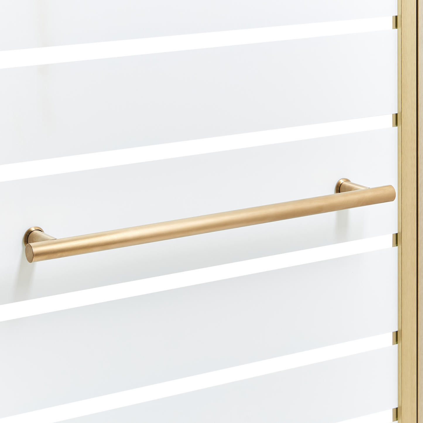 Shower Screen Doors Gold Frosted Tempered Glass 140 x 100cm