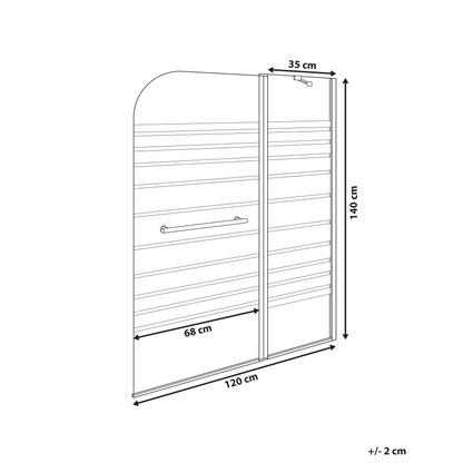 Shower Bath Screen With Doors Gold Transparent And Frosted Tempered Glass Aluminium Frame 140 x 120cm Adjustable