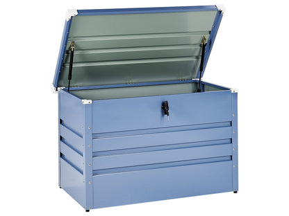 Lockable Outdoor Storage Box Blue Galvanized Steel 300L