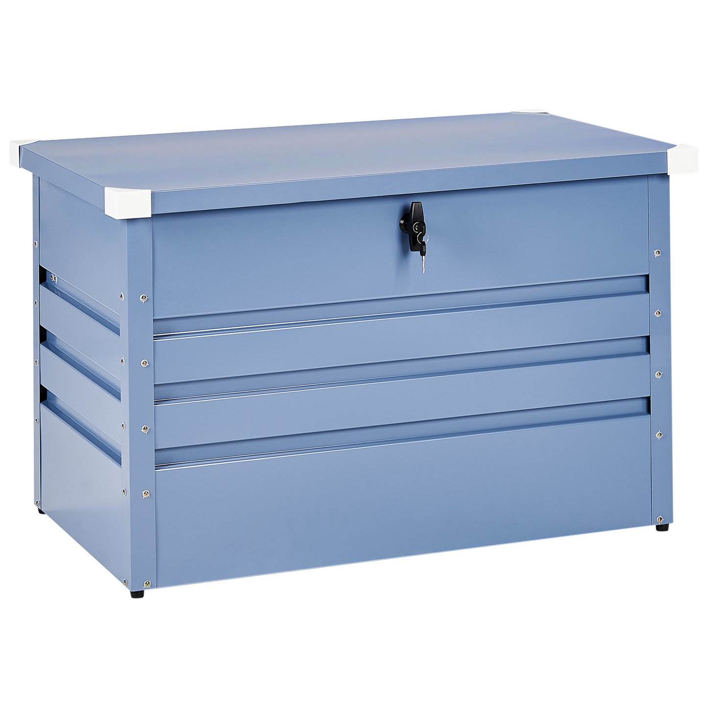 Lockable Outdoor Storage Box Blue Galvanized Steel 300L
