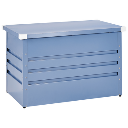 Lockable Outdoor Storage Box Blue Galvanized Steel 300L