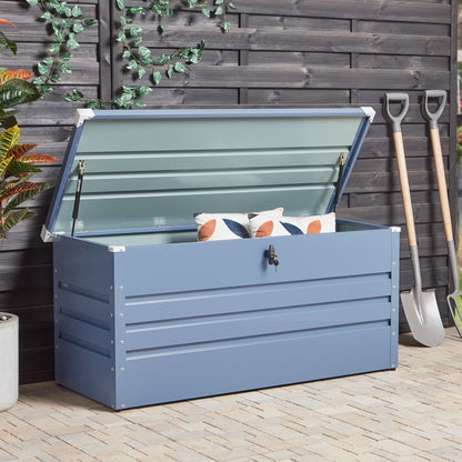Blue 400L Outdoor Storage Box Galvanized Steel