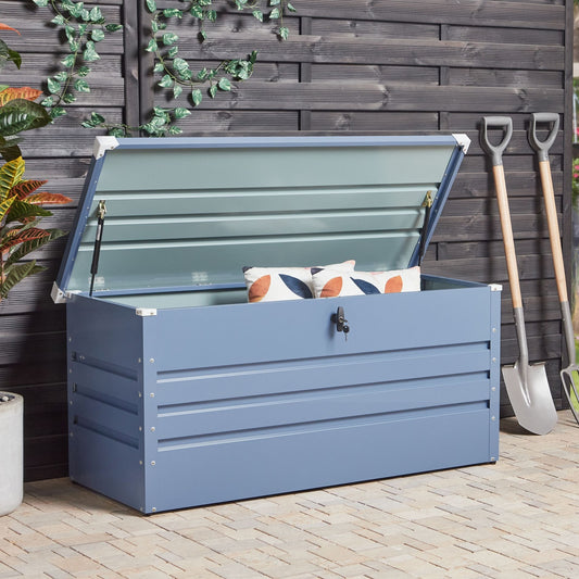 Blue 400L Outdoor Storage Box Galvanized Steel