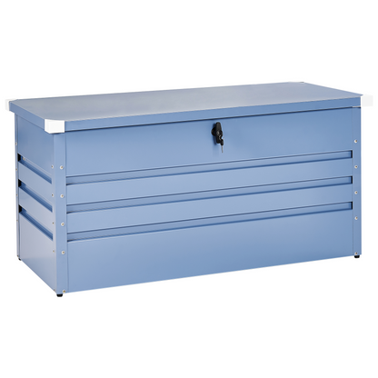 Blue 400L Outdoor Storage Box Galvanized Steel