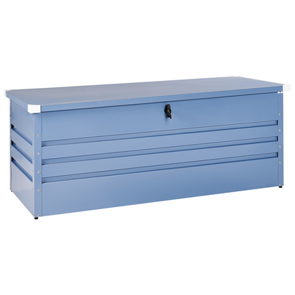 Outdoor Storage Box Blue Galvanized Steel 600 L Industrial Garden