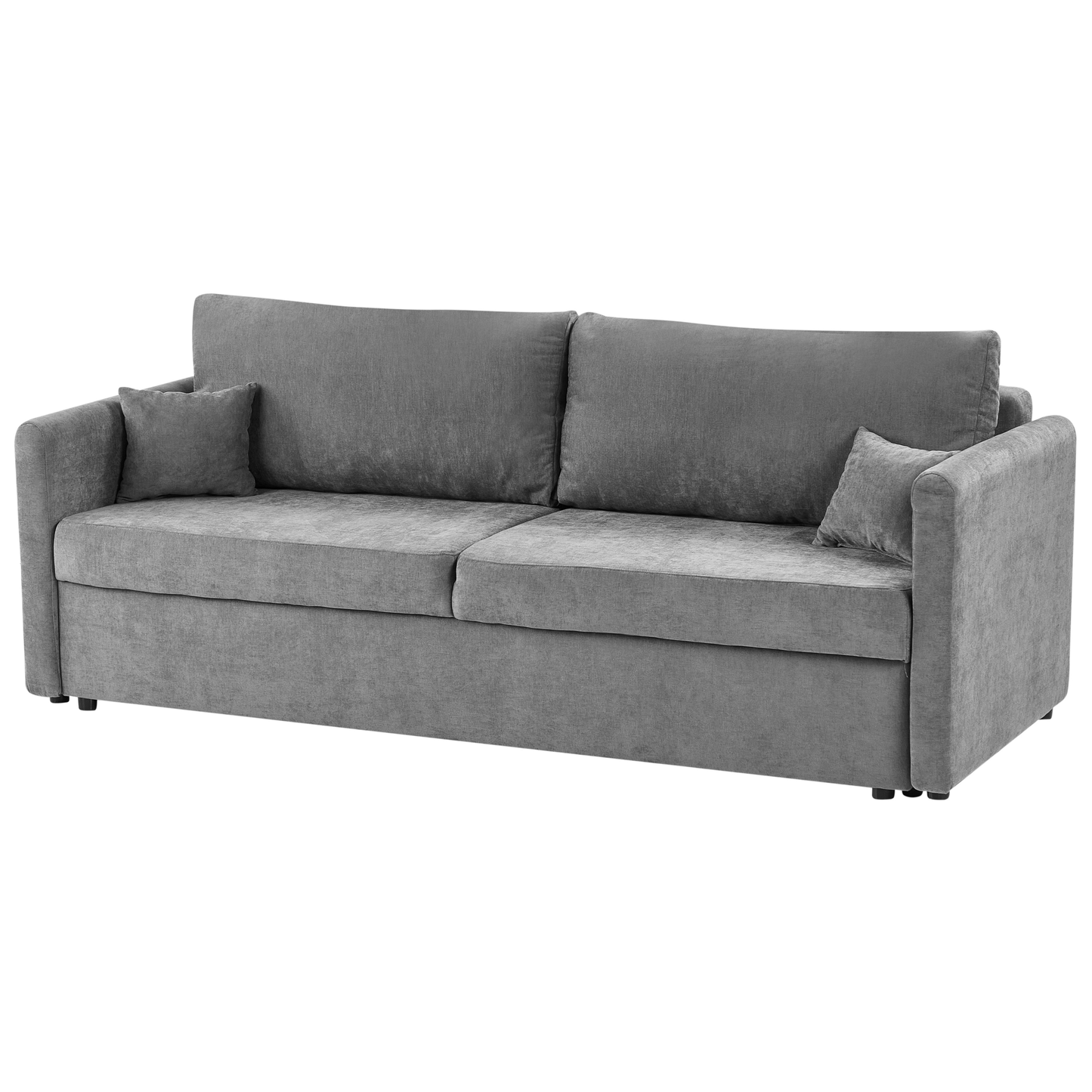 3 Seater Light Grey Chenille Sofa Bed With Storage