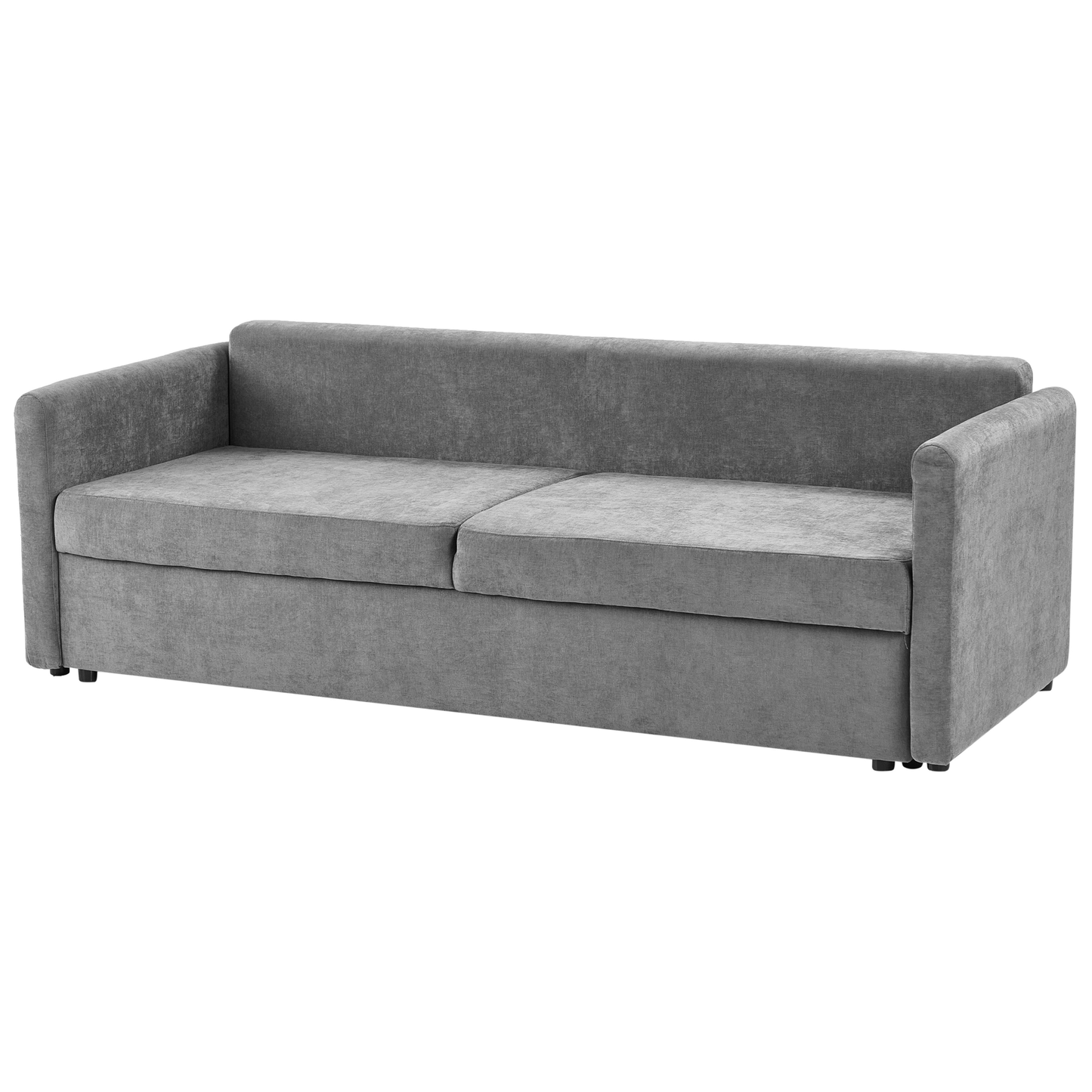 3 Seater Light Grey Chenille Sofa Bed With Storage