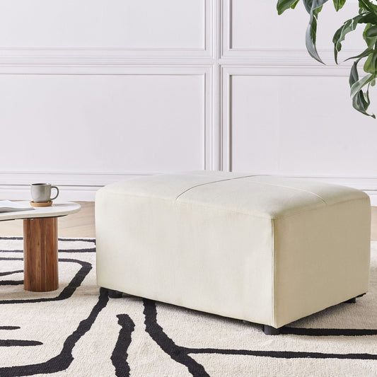 Ottoman Light Beige Minimalist Footstool
