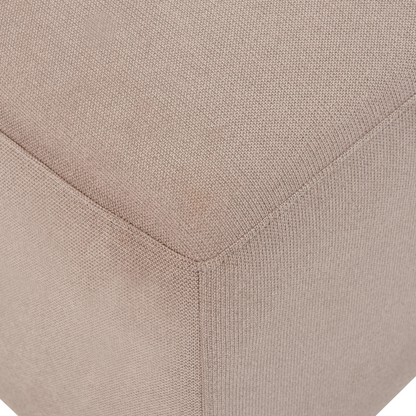 Taupe Upholstered Ottoman Footstool Minimalist Modern