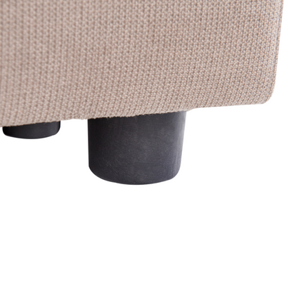 Taupe Upholstered Ottoman Footstool Minimalist Modern