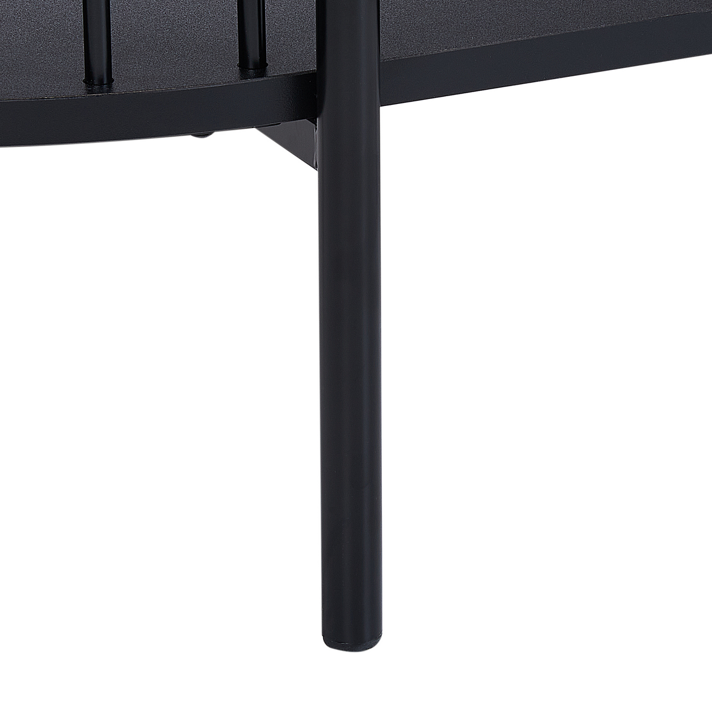 RetroHome Brand Coffee Table Black MDF 103x50 Oval With Shelf