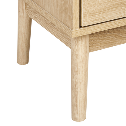 ScandiHome Bookcase Light Brown MDF Pine Wood with 2 Drawers