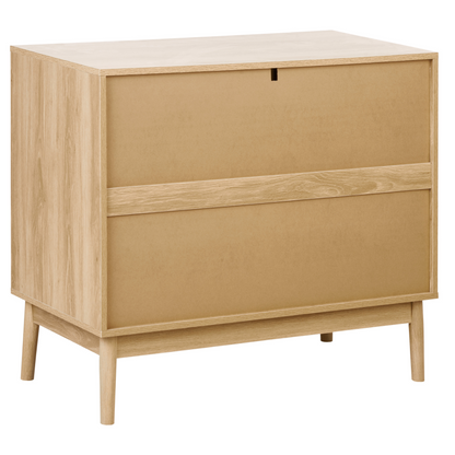 NordicNest Chest Of Drawers Light Brown Matte Finish With 3 Drawers Scandinavian Style