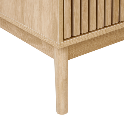 NordicNest Chest Of Drawers Light Brown Matte Finish With 3 Drawers Scandinavian Style