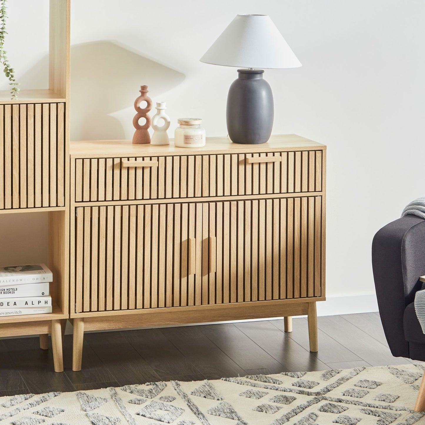 Sideboard Engineered Wood With Two Drawers And Doors