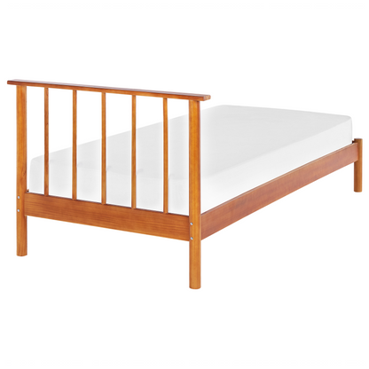 EU Pine Wood Single Bed 3ft With Headboard Slatted Frame