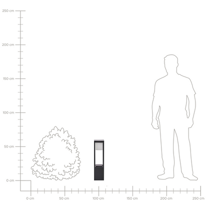 Solar LED Bollard Lamp 60cm Black Metal