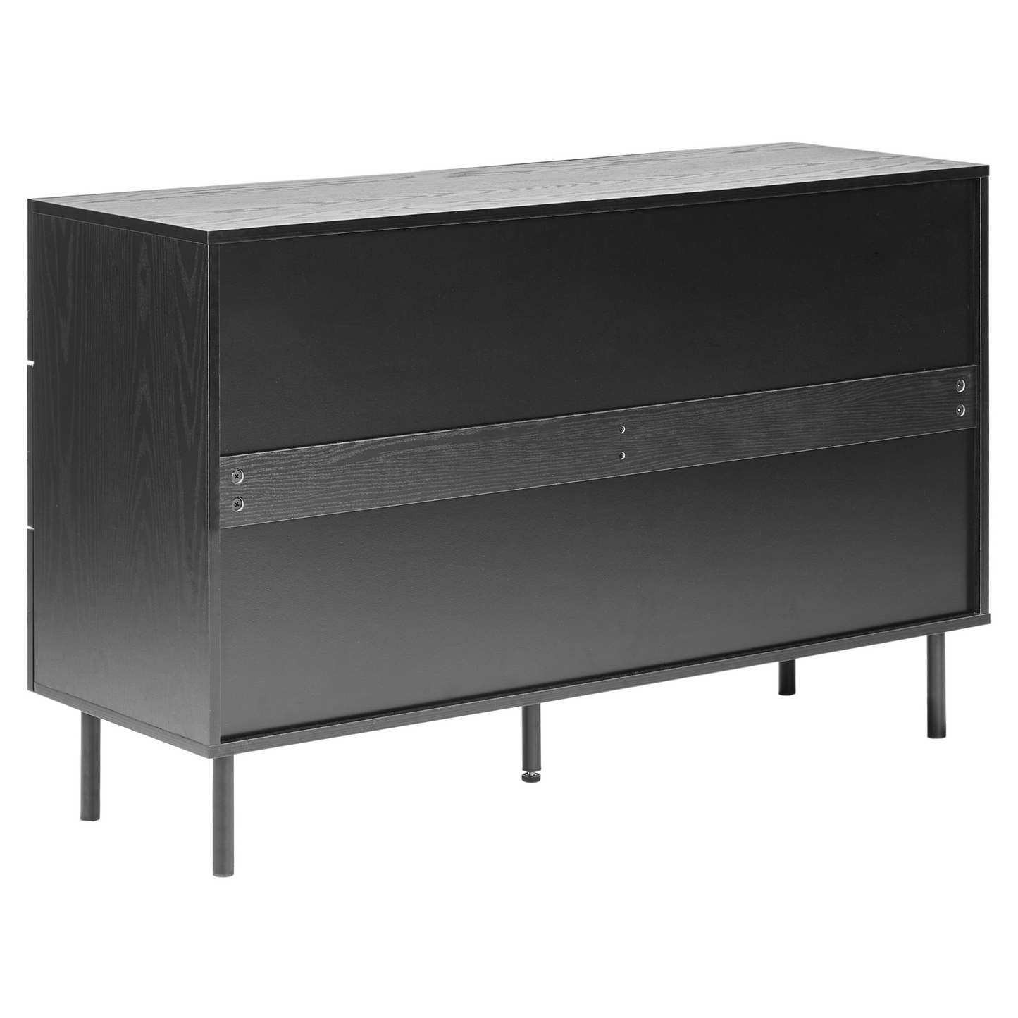 NovaHome 6 Drawer Chest Black MDF Modern Storage Unit For Living Room